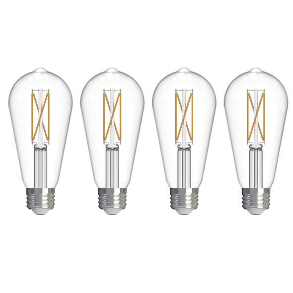 Bulbrite LED 7.6 Watt ST18 Light Bulb With A Clear Finish And Medium Screw (E26) Base, Pack Of 4 - main product image