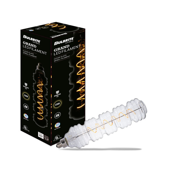 Bulbrite LED Grand Spiral Filament Water Bottle Wb Shaped Light Bulb, Medium Base (E26),1-Pack, Clear - alternate image 1