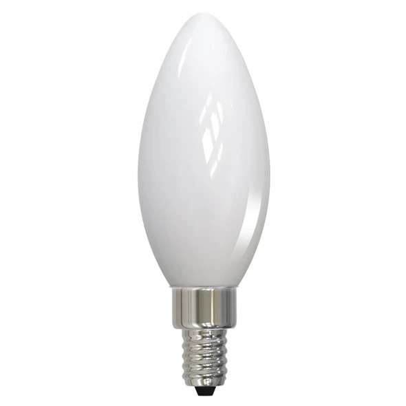 LED Filament 5 Watt B11 Light Bulb With A Milky Finish And A Candelabra Screw E12 Base - 3000K-1800K Color Temperature, 500 Lumens - main product image