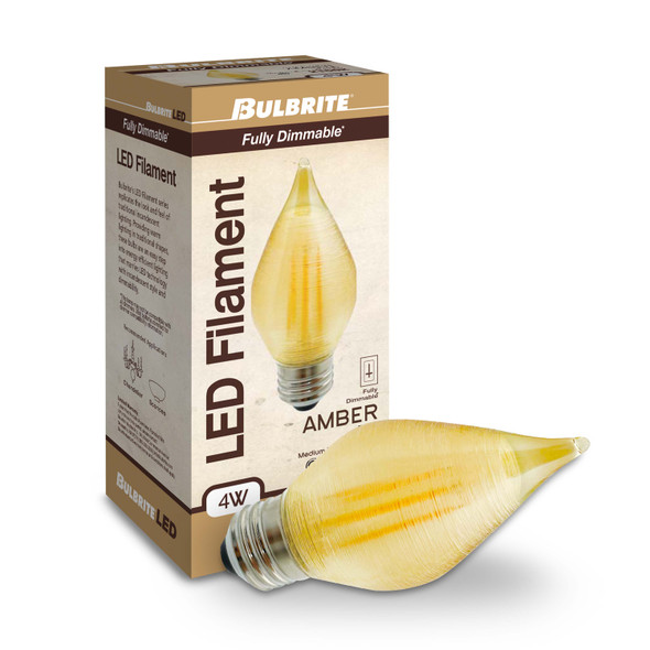 Bulbrite LED 4 Watt C15 Light Bulb With An Amber Finish And Medium Screw (E26) Base, 2100K (Amber Light) - alternate image 2