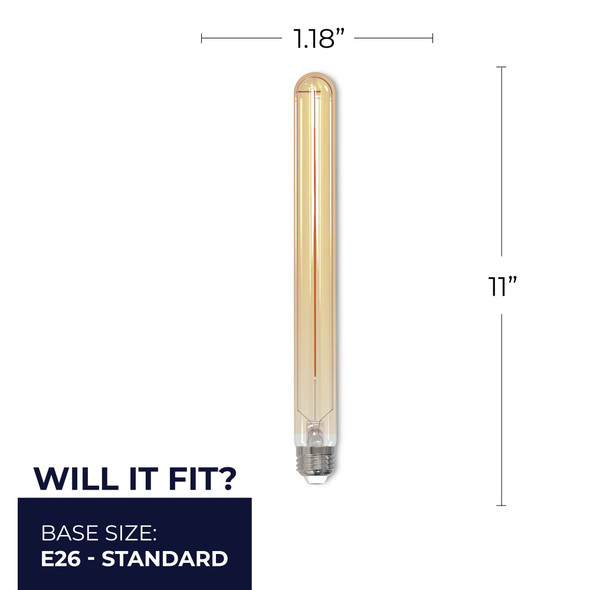 Bulbrite LED 5 Watt T9 11" Light Bulb With An Antique Finish And Medium Screw (E26) Base, 2100K (Amber Light) - alternate image 2