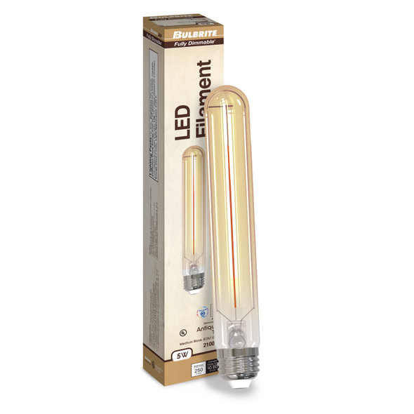 Bulbrite LED 5 Watt T9 7.5" Light Bulb With An Antique Finish And Medium Screw (E26) Base, 2100K (Amber Light) - alternate image 1