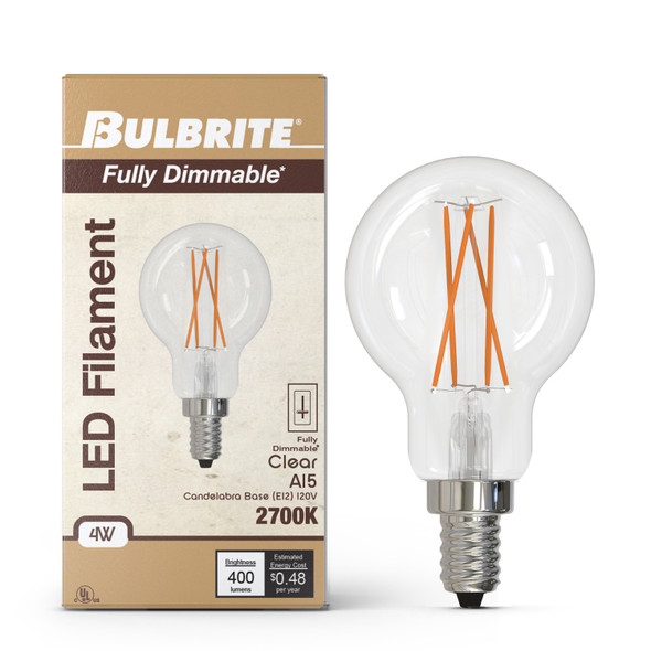 Bulbrite LED 4 Watt A15 Light Bulb With Candelabra Screw (E12) Base - alternate image 1