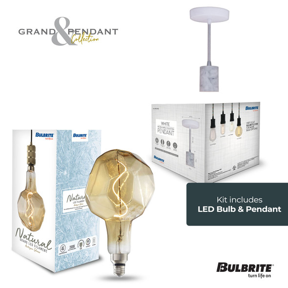 Bulbrite LED 4 Watt Pendant Fixture With An Antique Finish, 2000K (Amber Light) - alternate image 2