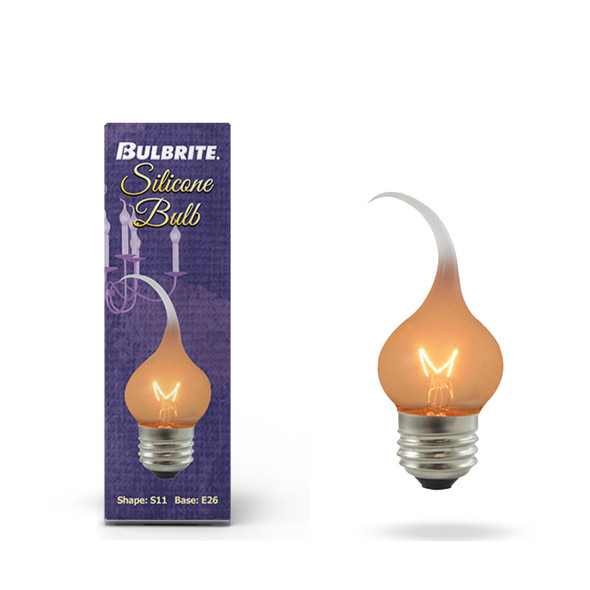 Bulbrite Incandescent 7.5 Watt S11 Flame Light Bulb With A Silicone Finish And Medium Screw (E26) Base, 2700K (Warm White Light) - alternate image 2