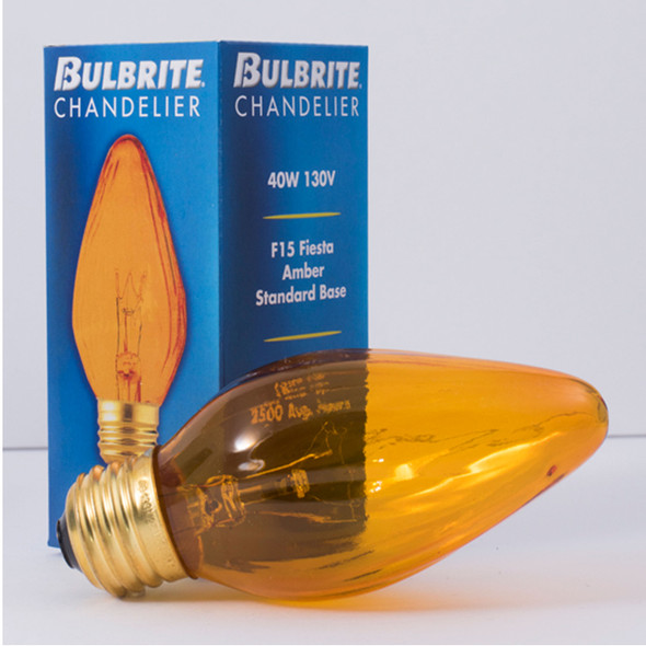Bulbrite Incandescent 40 Watt F15 Light Bulb With An Amber Finish And Medium Screw (E26) Base - alternate image 2