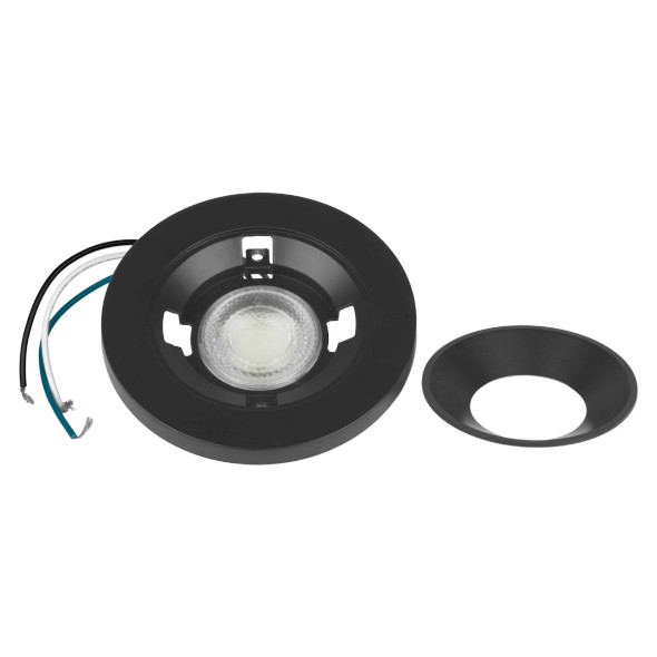 Proluxe Lunette 4" Surface Mount LED Downlight, Diffuse Regressed, 5CCT, 11W, 750lm, 120V AC, 95°, White|Black