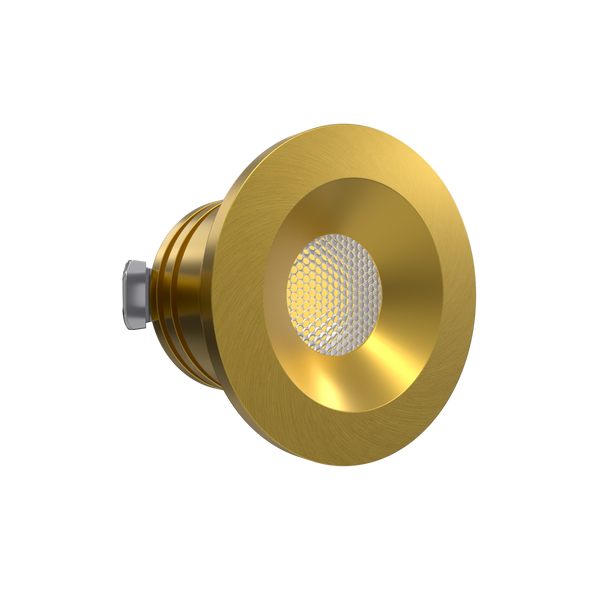 1 Inch Brushed Brass Puck Light 24V 27K