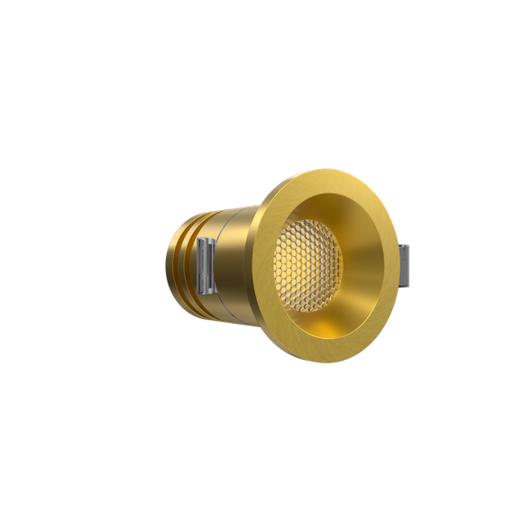 Mini Brushed Brass Puck Light 24V 35K - main product image