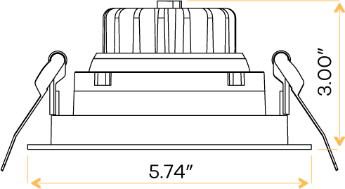 4” Square Regress Gimbal (White) - alternate image 2