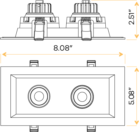 3” Double Head Regress Multiple Gimbal White - alternate image 2