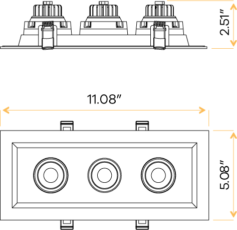 3” Triple Head Regress Multiple Gimbal Black - alternate image 2