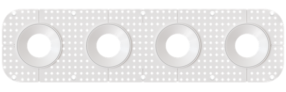 3 Inch Round Quadruple Head Trimless Kit - main product image