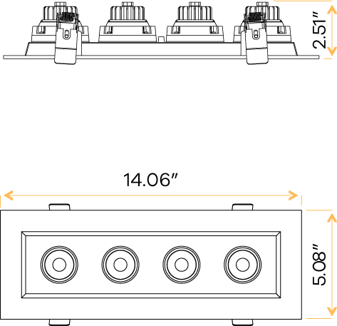 3” Four Head Regress Multiple Gimbal Black - alternate image 2