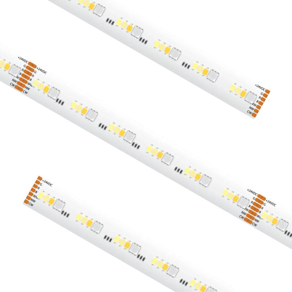 Proluxe RGBTWR Series Tape Light, RGB+Tunable White 1800K-6000K, 24V, 13.1', IP54, 385 lm/ft, 7W/ft, 90+ CRI