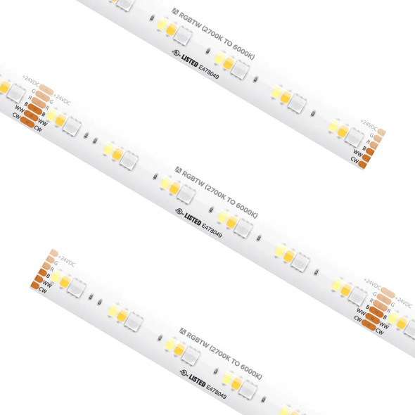 Proluxe RGBTW Series Tape Light, RGB+Tunable White, 2700K-6000K, 24V, 13.1ft Reel, IP54