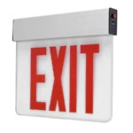 ATG Electronics ESC04 Edge Lit Emergency Exit Sign, Single Face, Clear Plate, Red Letters, 120/277V