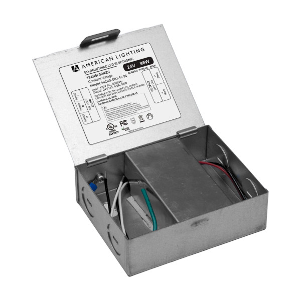 American Lighting Micro Transformer, 24V DC, 96W, Class 2, Dimmable, with Junction Box