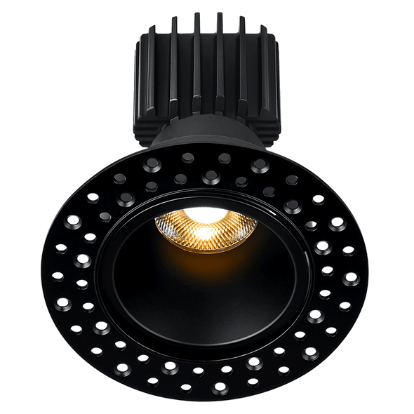 Tangra 3" Fixed Round Deep Invisible Trim, White|Black