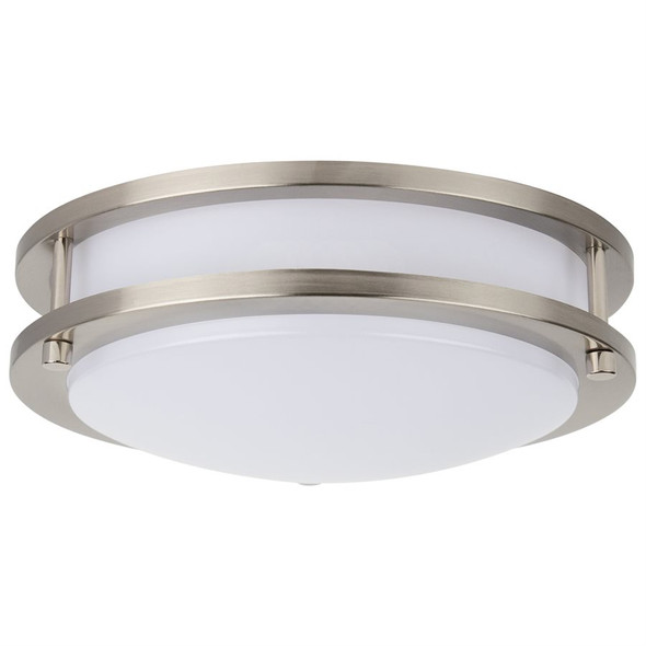 Sunlite LFX Decorative Flush Mount Ceiling Light, 10", 15W, 1000 Lumens, 90 CRI, 5CCT 2700K/3000K/3500K/4000K/5000K, Brushed Nickel, 120V