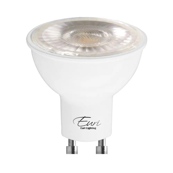 Euri Lighting LED PAR16 Lamp, 7W, 500lm, 120V, GU10, 40° Beam, Damp Rated, Dimmable, 2-Pack