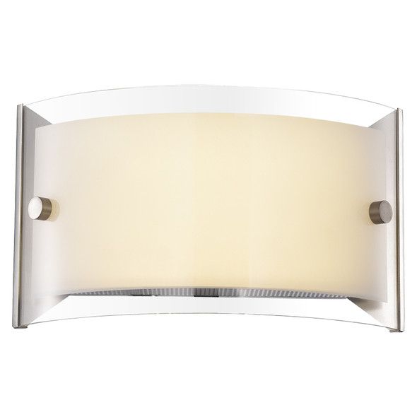 Sunpark W175D Wall Sconce, 15W, 120V, 3000K|3500K|4000K|5000K, 750 Lumens, Satin Nickel, Glass