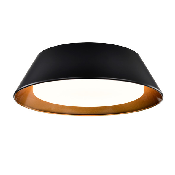 Sunpark Electronics 2-0246D-G Ceiling Fixture, 24W, 120-277V, MCT 3000K/3500K/4000K, 1450 lm, Black/Gold, Acrylic Shade