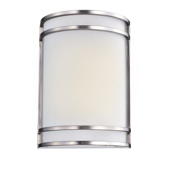 Sunpark Electronics MDF032D-62 Wall Sconce, Integrated LED, 15W, 3000K, 120-277V, Satin Nickel, Frosted Glass