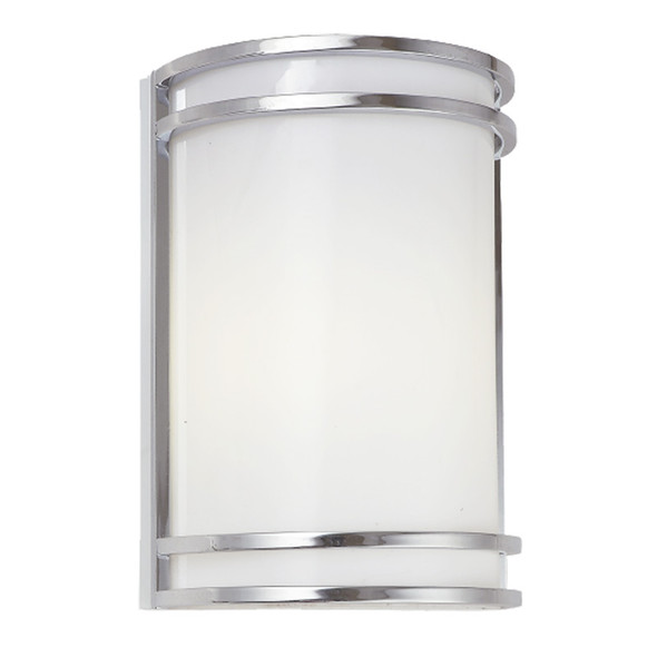 Sunpark Electronics MDF032D-62 Wall Sconce, Integrated LED, 15W, 3000K, 120-277V, Satin Nickel, Frosted Glass