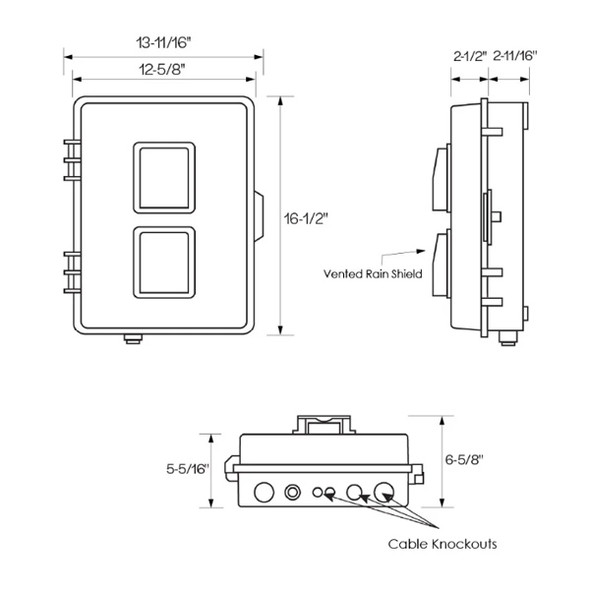 TruBlu Mesh Outdoor Long-range Gateway, 120-277V, Bluetooth NLC Certified, Surface Mount, NEMA 3R, Cellular