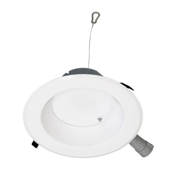 Retrofit Commercial Downlight, 10", Emergency Battery Ready, Lumen Selectable, Color Selectable, White Reflector/White Flange, Dual Dimming, 120-277V