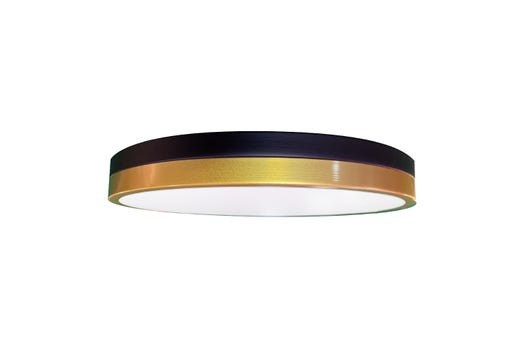 Halco Flushmount Modern Round Ring, 13", Color Selectable 2700K/3000K/3500K/4000K/5000K, Two-Tone Black and Gold, 120V