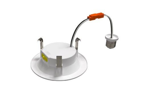 Residential Retrofit Downlight, 4", Color Selectable 2700K-5000K, Baffle Trim, 120V