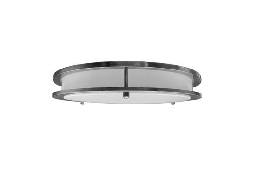 Flushmount Double Ring, 14", Color Selectable 2700K/3000K/3500K/4000K/5000K, Brushed Nickel, 120V, Triac Dimming