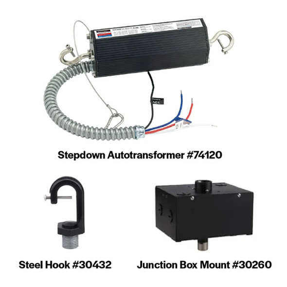 Halco Essential Round Highbay High Voltage Conversion Kit, Includes HV Driver 74120, J-Box 30260, NPS 3/4" Cast Aluminum Hook 30432, For Gen 1 & Gen 2 ERHB