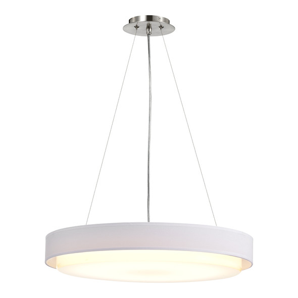 Sunpark Electronics DC814D-B-MCT-06, 24W, 120-277V, 2200 lumens, 3000K/3500K/4000K, White finish, Acrylic/Linen shade