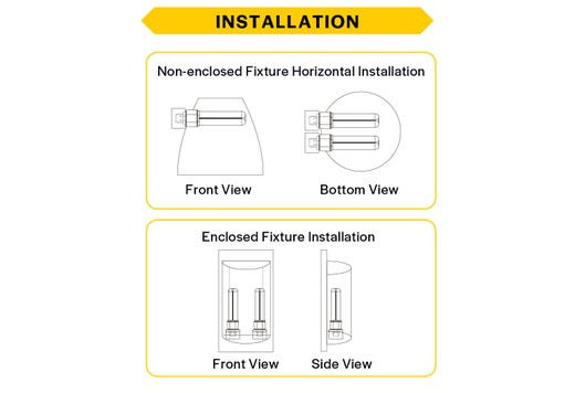 Halco ProLED Select Plug-In Lamp, Double Tube, Horizontal, 9.5W, 80 CRI, 3000K/3500K/4000K/5000K Selectable, Type A Ballast Compatible, G24Q 4-Pin Base, LED Generation 2, Dimmable