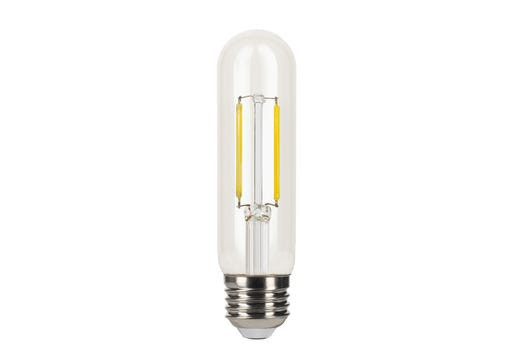 Decorative LED Filament Tube Lamp, T10, 5W, Clear, Gen4 Filament LED, 90 CRI, E26 Base, Dimmable