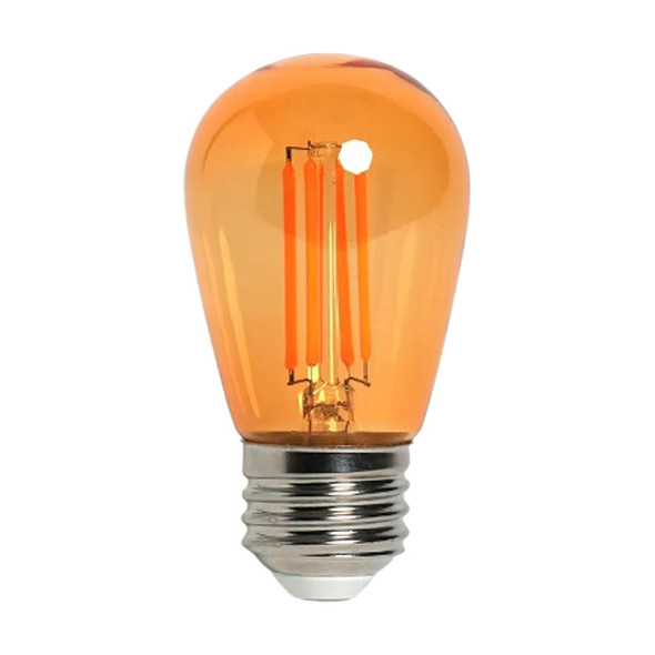 Decorative LED Filament Sign Lamp, 5W, S14, Clear, Orange, E26 Base, Dimmable, 120V
