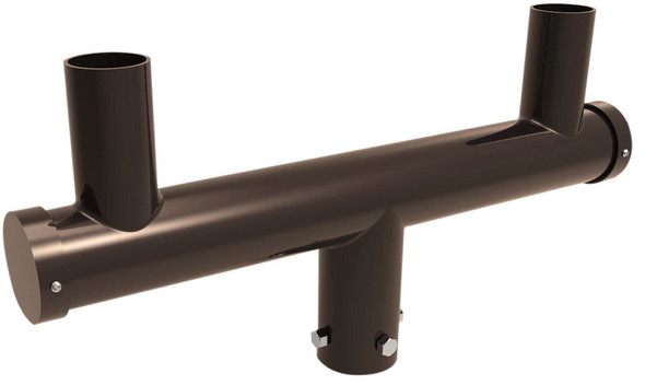 Dual Bull Horn, in line 180 Deg, slips over 2 3 / 8" Tenon, Bronze - main product image