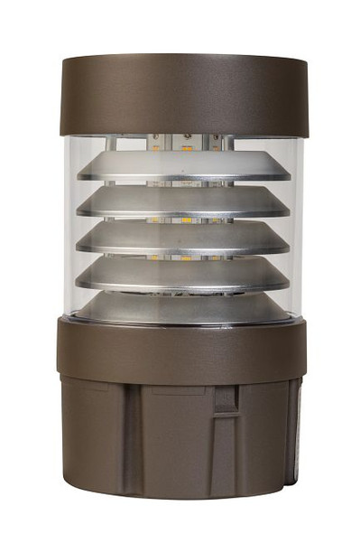 Louver reflector flat top bollard head. Power Select 24 / 19 / 14W. Color Select 30 / 40 / 50K. Built-in photocell. 120 - main product image