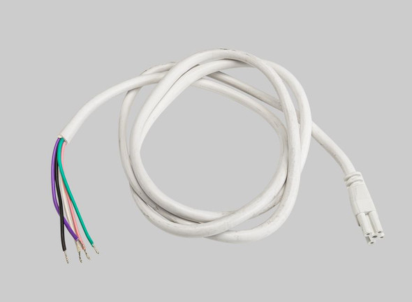 Cordset with flying leads for 5-pin linking fixtures | 6ft long SJTW cable |18 / 5 wire | White - main product image