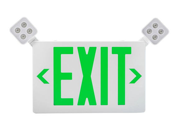 Exit Combo | Thermo Plastic | Style 2 | White Color | Single or Double Facing | Red or Green Switchable Lettering | 6500 - main product image