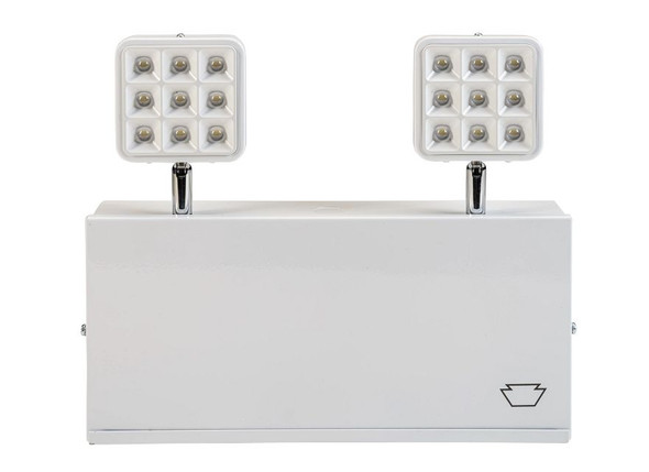 Emergency Light | Steel | NYC & Chicago Compliant | Style 1 | White Color | 6500K Dual Heads | Surface Mount | 120-277 V - main product image