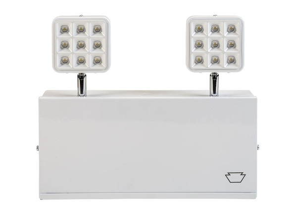 Emergency Light | Steel | NYC & Chicago Compliant | Style 1 | White Color | 6500K Dual Heads | Surface Mount | 120-277 V - main product image