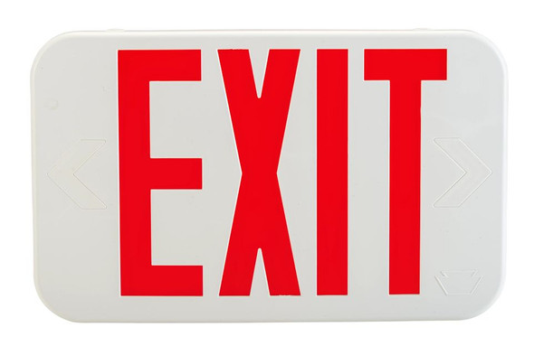 Exit Sign | Thermo Plastic | Style 1 | White Color | Single or Double Facing | Red or Green Switchable Lettering | Surfa - main product image