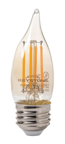 Bent Tip Chandelier Filament bulb, 40W Equivalent, CA11 shape, E26 Candelabra base, 2200K, 80 CRI, Amber - main product image