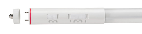 40W LED T8 Lamp, 8ft Long, 2-Piece Glass Coated Construction, 5CCT Selectable (30 / 35 / 40 / 50 / 6500K), 3 Power Level - alternate image 2