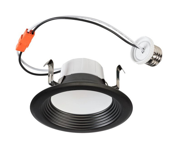4" Baffled Circular LED Residential Retrofit | Black Trim | 8W | Color Select 2700 / 3000 / 3500 / 4000 / 5000K | TRIAC - main product image