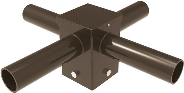 Pole Mount Quad 2 3 / 8" Tenon, Top Mount Horizontal 90 Deg for 4" Square Pole, Bronze - main product image